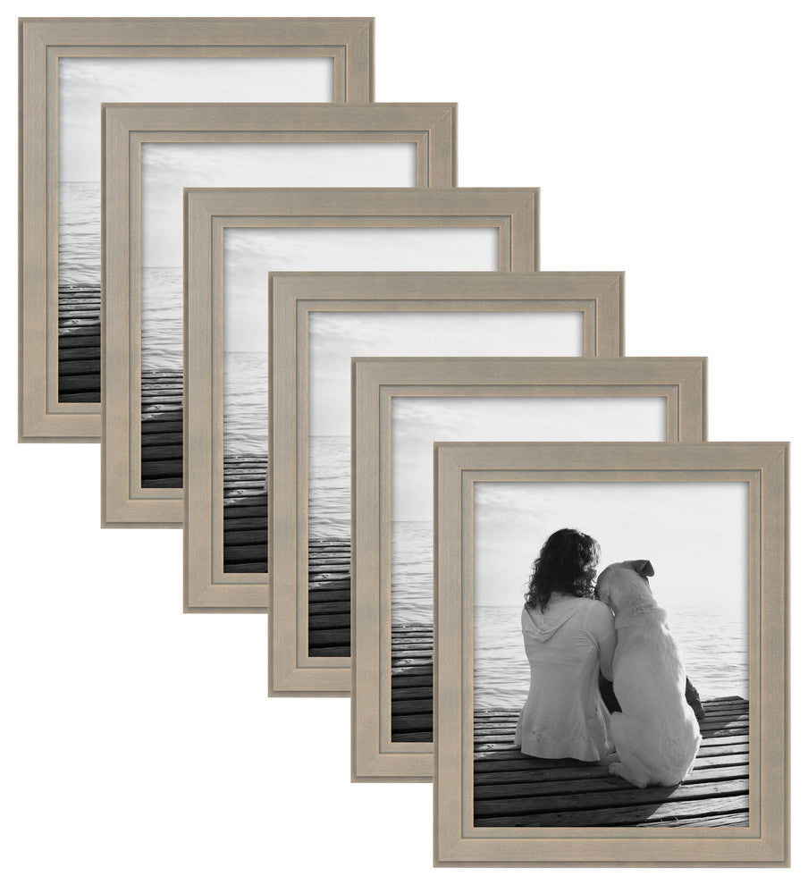 Kieva Solid Wood Picture Frame Set, Black 4x6, Gray, 8x10