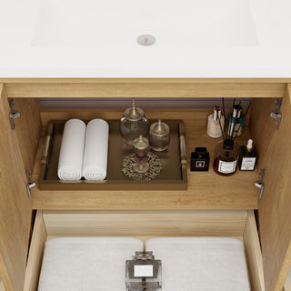Victoria 60" Solid Wood Bath Vanity, Single Sink, Oak