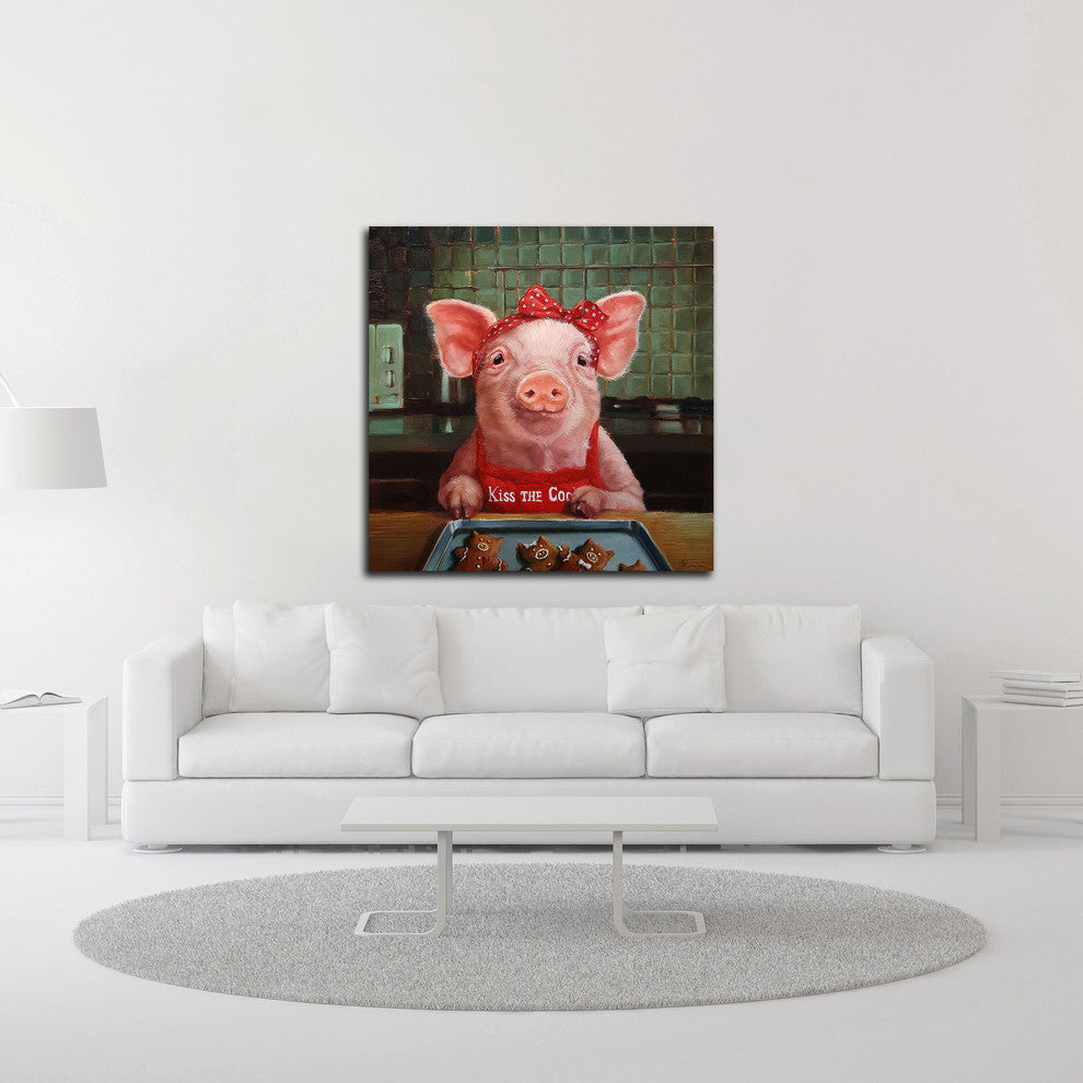 Gingerbread Pigs by Lucia Heffernan, Print on Canvas, 24"x24"