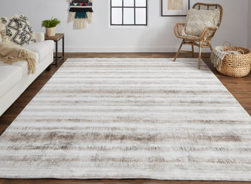 Weave & Wander Malana Rug, Chocolate Brown/Light Gray, 12ft x 15ft Aea Rug