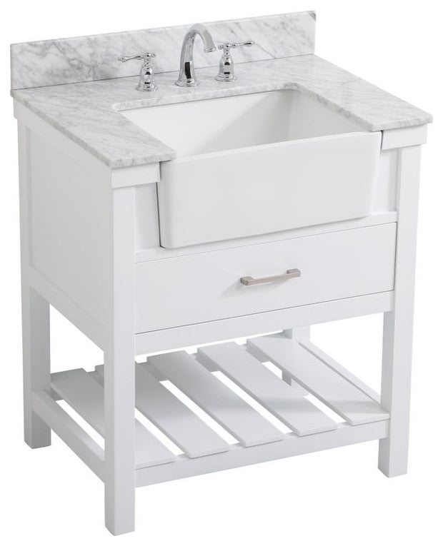 Home Living 22" Farmhouse White-Light Bathroom Vanity
