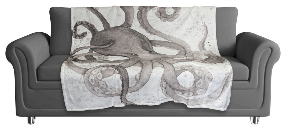 Octo Watercolor Gray 50x60 Throw Blanket