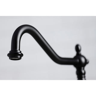 KB1790PXBS 8" Widespread Kitchen Faucet With Brass Sprayer, Matte Black