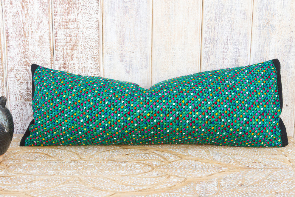 Long Vintage Mayan Brocade Akna Pillow