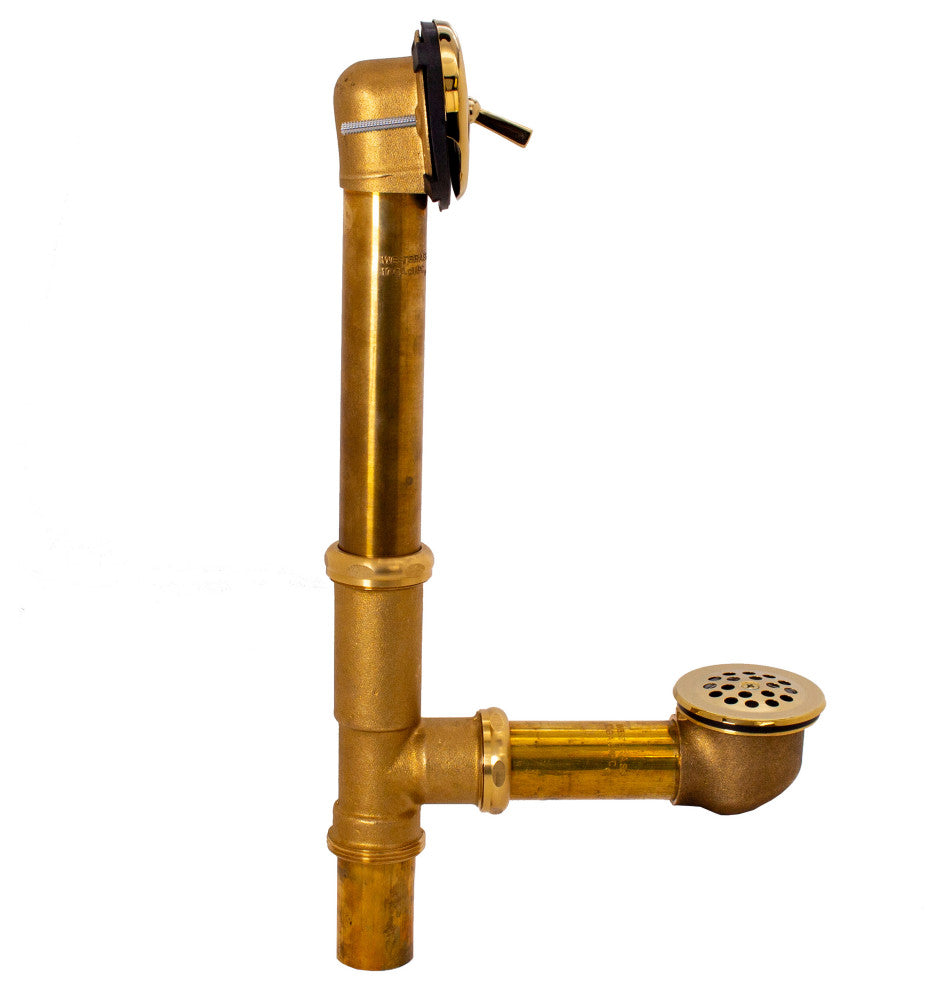 Beehive Grid Bath Waste - 14" Make-Up, 17 Ga. Tubing In Polished Brass, Polished Brass