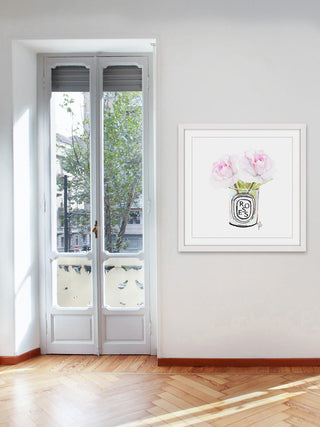 "Two Roses" Framed Painting Print, 24"x24"