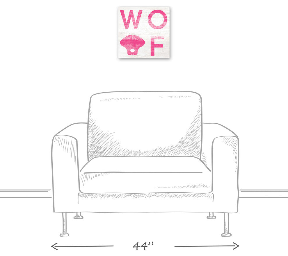 Designs Direct Creative Group Woof Distressed Pink 12x12 Canvas Wall Art