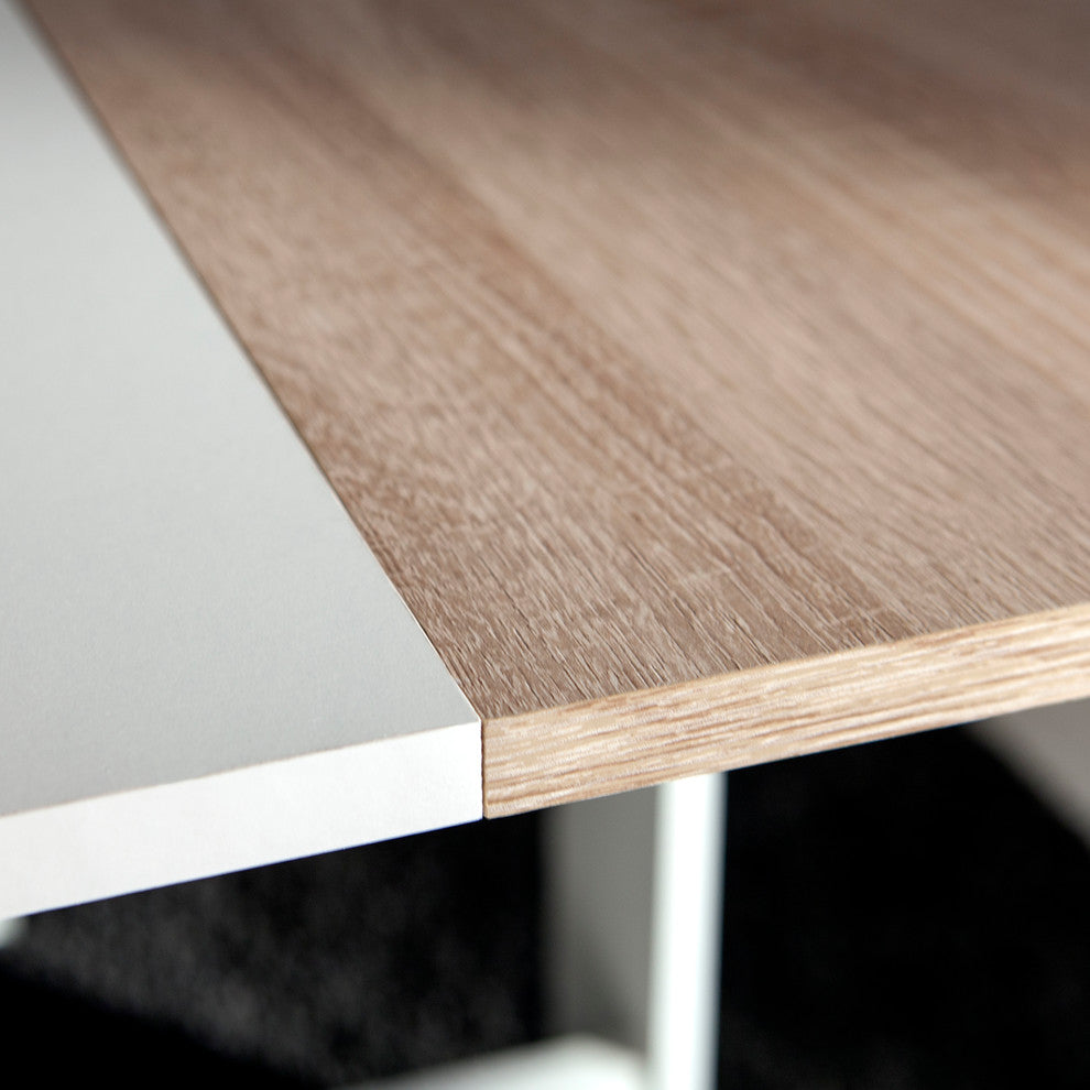 Papillon Foldable Table, White/Natural Oak