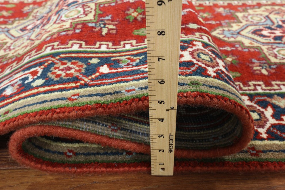 Red & Blue Oriental Runner 3'x20' Heriz Serapi Hand Knotted Wool Rug H9218