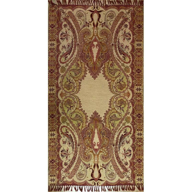 Desiree Wool Throw, Maroon, Lime