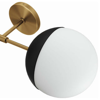 Stellar 2-Light Wall Sconce, Opal Satin Brass