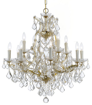 Crystorama Maria Theresa Chandelier, Crystal Spectra Crystal 4412-GD-CL-SAQ