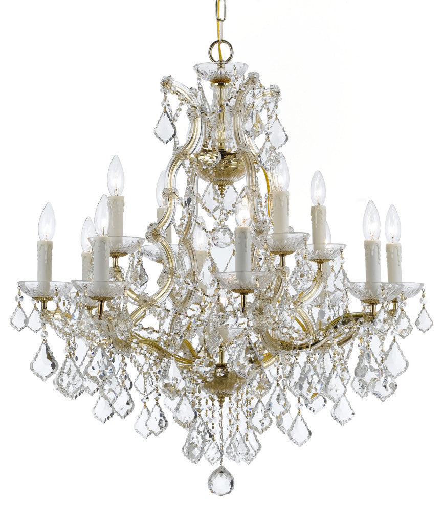Crystorama Maria Theresa Chandelier, Crystal Spectra Crystal 4412-GD-CL-SAQ