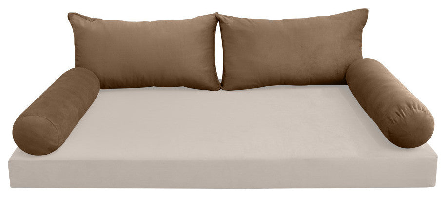 STYLE V2 Twin Velvet Knife Edge Indoor Daybed Bolster Pillow |COVER ONLY| AD308