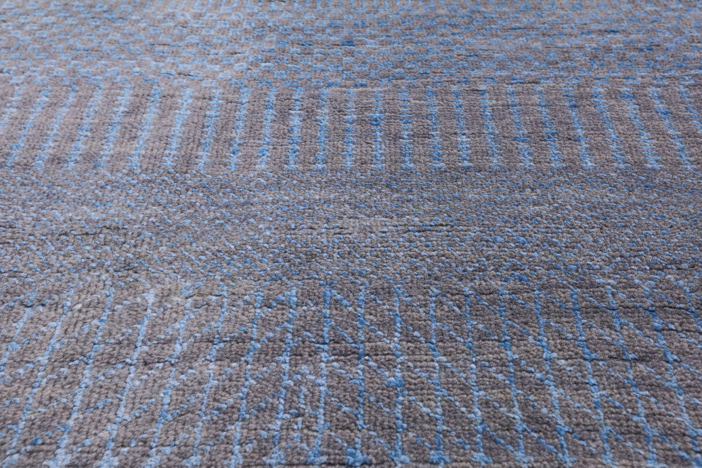 8' Round Savannah Grass Handmade Wool and Silk Rug Q11453