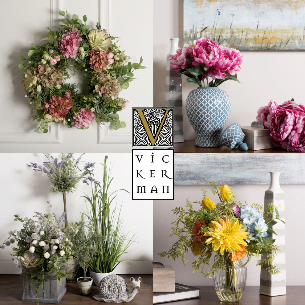 Vickerman 18" Light Green Ranunculus Bush