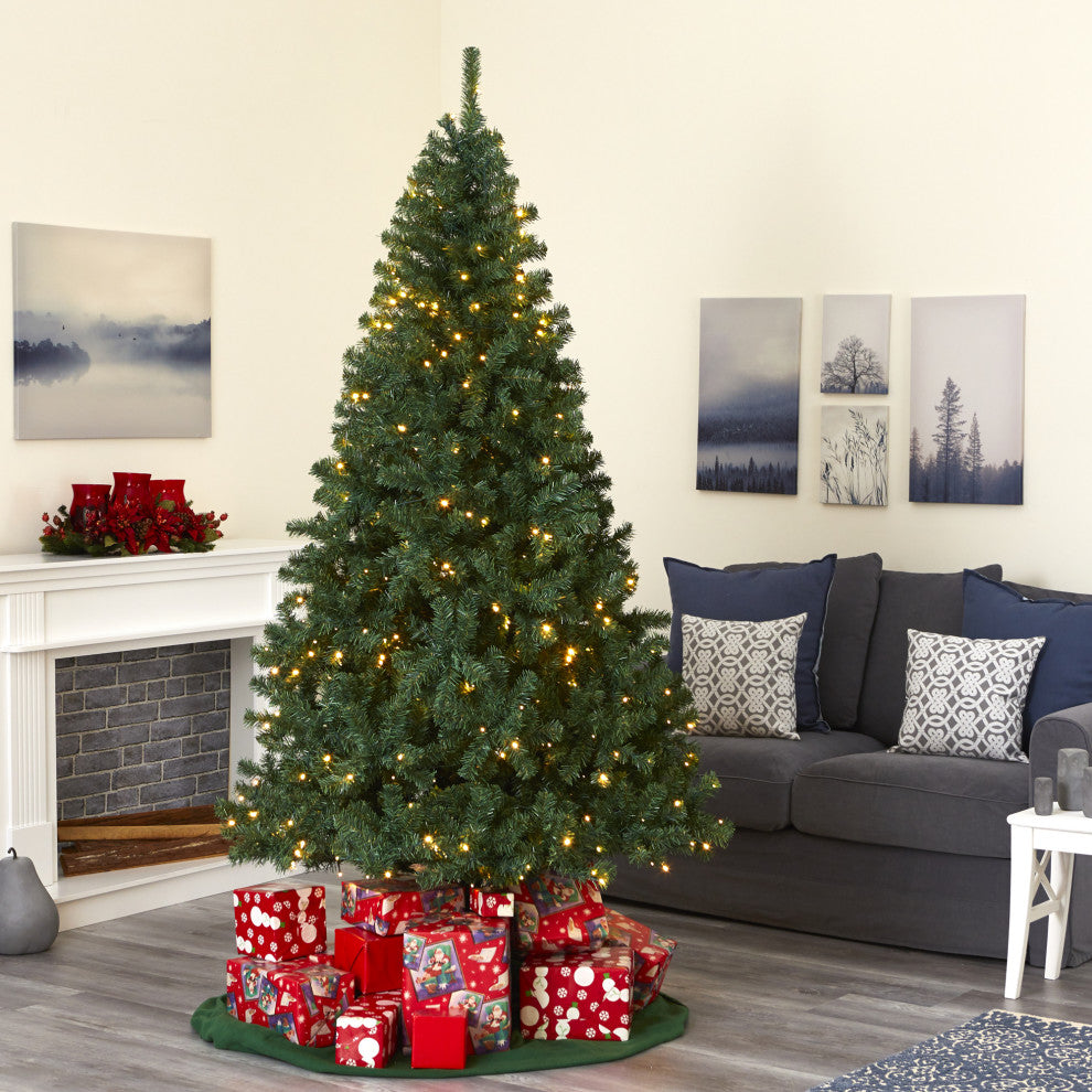 8' Northern Tip Artificial Christmas Tree With 450 Clear LED Lights