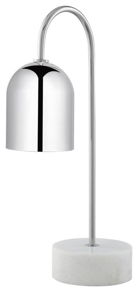 Inspired Home Brileigh Table Lamp, Marble Stone Base, Chrome
