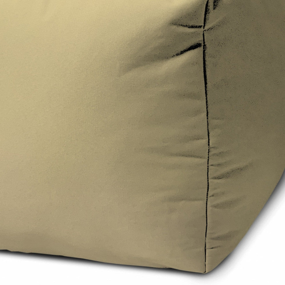 17  Cool Creamy Yellow Beige Solid Color Indoor Outdoor Pouf Ottoman