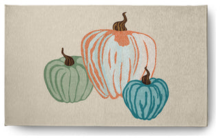 Pumpkin Spice Fall Design Chenille Area Rug, Ivory, 3'x5'