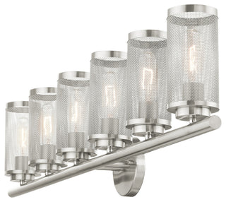 Livex Lighting Industro 6 Light Brushed Nickel Extra Large Vanity Sconce