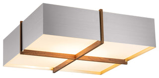 Veram Flushmount LED, Walnut, Brushed Aluminum, 24, 2700k