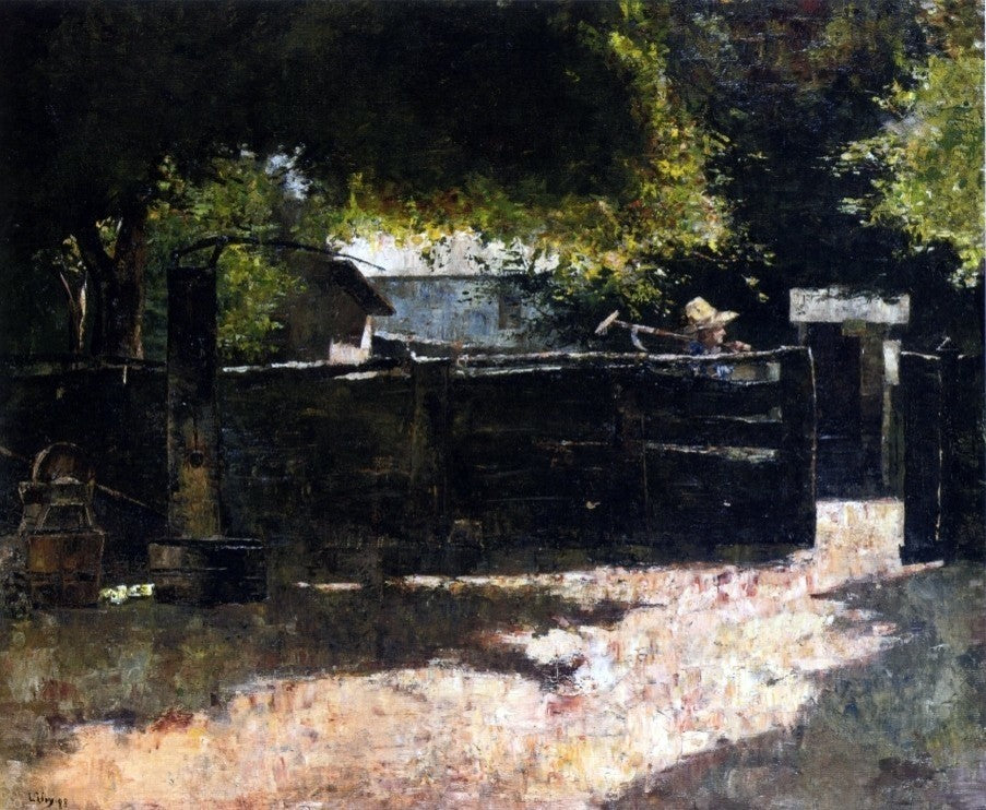 Lesser Ury Farmyard With Well, 20"x25" Wall Decal