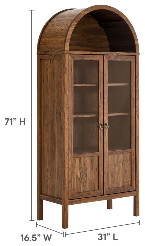 Tessa Tall Storage Display Cabinet - Walnut
