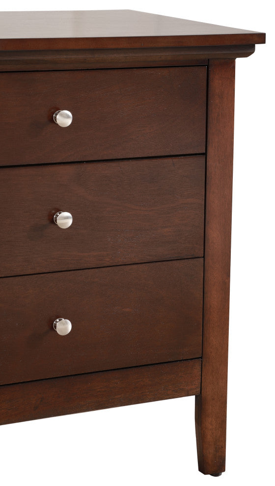 Whitley 3-Drawer Nightstand, Cappuccino