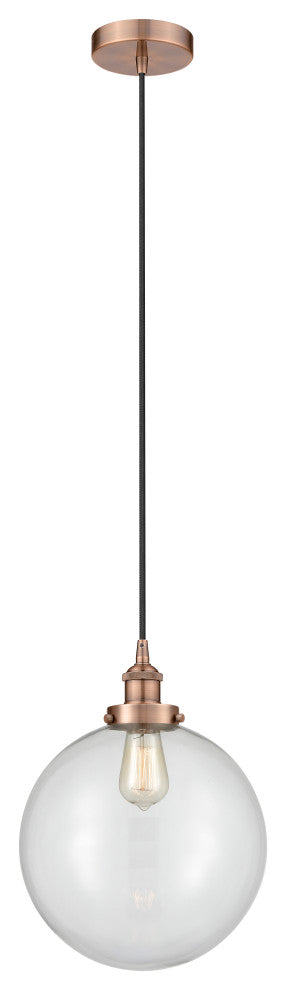 Innovations 616-1PH-AC-G202-12 1-Light Mini Pendant, Antique Copper