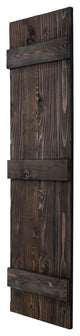 Traditional Board and Batten Exterior Shutters Pair, Slat Black, 48"