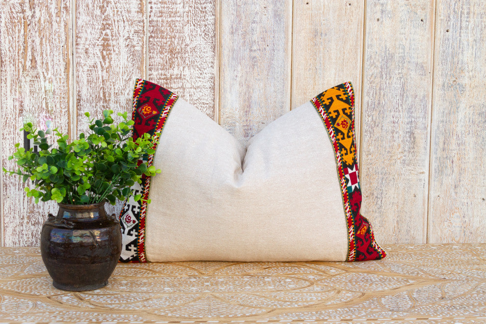 Gina Linen Tribal Border Pillow