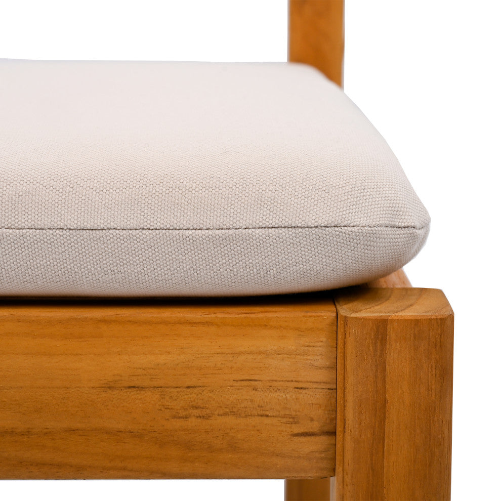 Safavieh Couture Indoor-Outdoor Mayaguana Teak Dining Chair, Natural/White