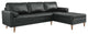 Valour 98" Leather Sectional Sofa, Black