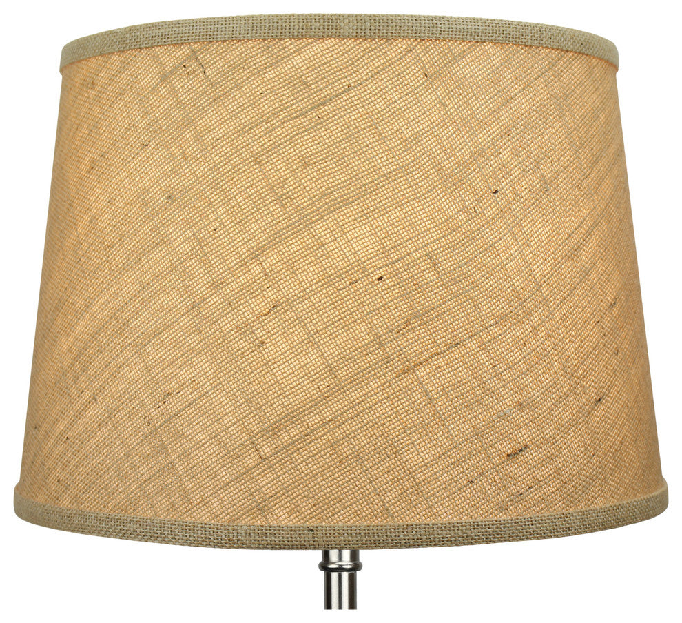 Fenchel Shades 12"x14"x10" Spider Attachment Empire Lampshade, Burlap Natu