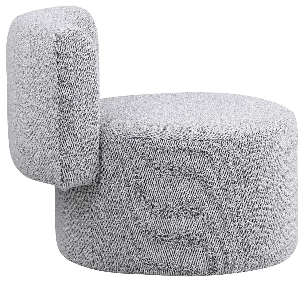 Como Boucle Fabric Upholstered Accent Chair, Grey