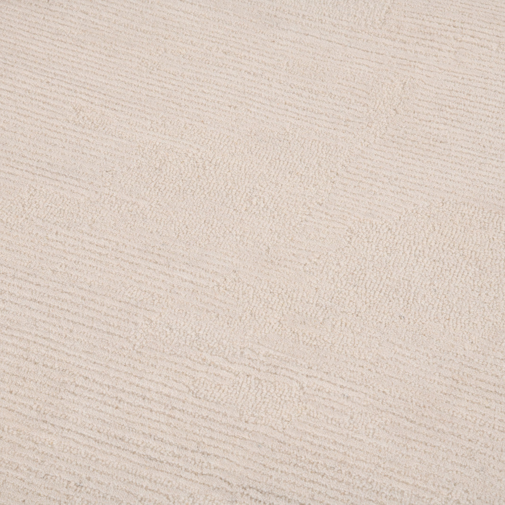 Mexico Abstract Ivory Hand-Hooked Area Rug 5' x 7'6"