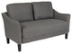 Asti Upholstered Loveseat in Dark Gray Fabric