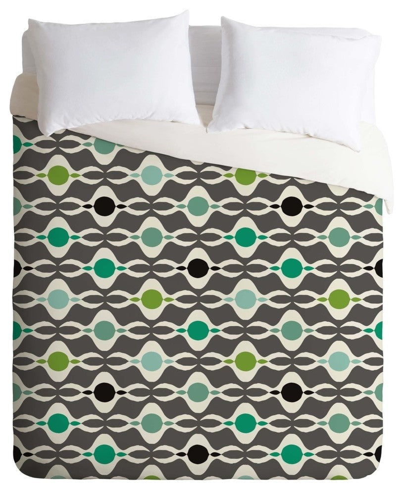 Deny Designs Karen Harris Coming Undone In Succulent Dark Duvet Cover - Lightwei