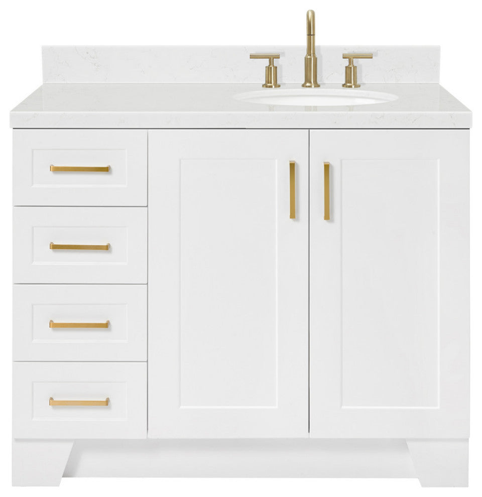 Ariel Taylor 42" Right Offset Single Oval Sink Bathroom Vanity