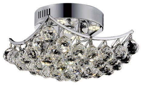 Queen 6 Light Flush Mount With Chrome Finish
