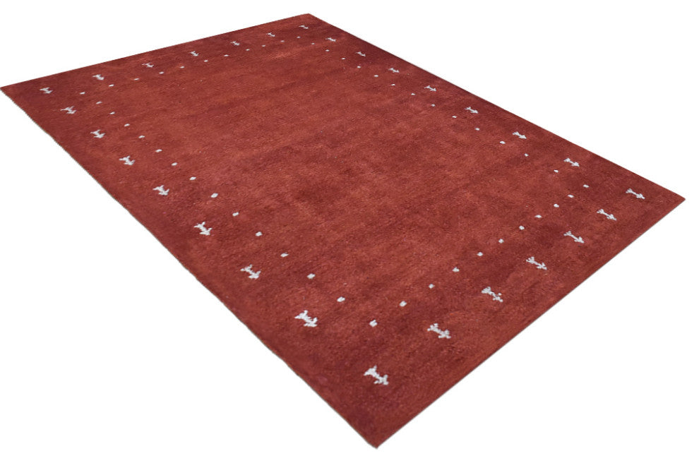 HAND KNOTTED LOOM SILK ECO-FRIENDLY RUGS-9'x12',Rectangle,Light Red,Contemporary
