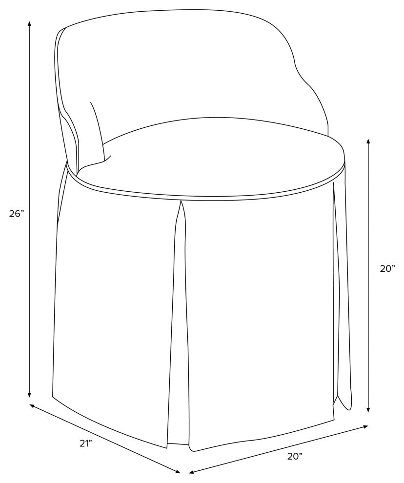 Skirted Vanity Chair, Thea Blush