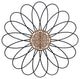 Carved Wood and Metal Flower Wall Decor