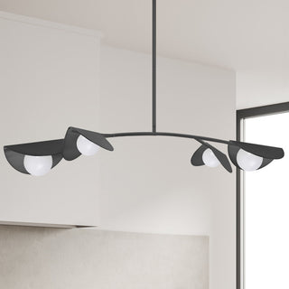Emma Contemporary 4 Light Matte Black White Metal Pendant