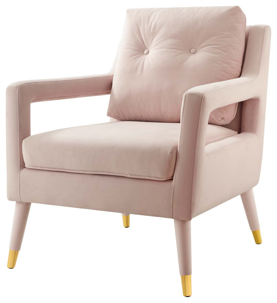 Armchair Accent Chair, Set of 2, Velvet, Pink, Modern, Living Lounge Hospitality