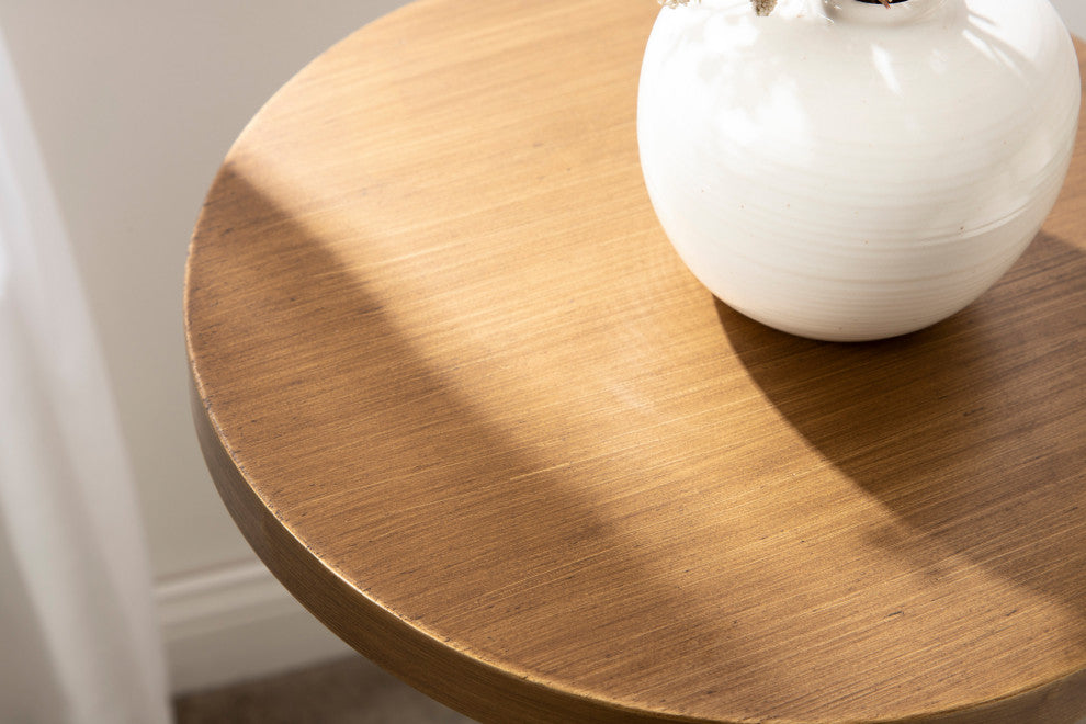 Stratton Pedestal Table, Gold, 13x13x26