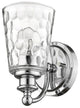 Silver Metal and Pebbled Glass Wall Light