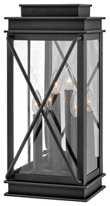Hinkley Montecito Large Wall Mount Lantern, Museum Black