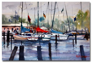 'Menominee Marina' Canvas Art by Ryan Radke